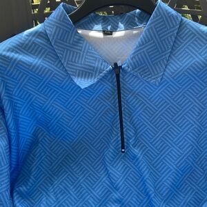 Men's Blue Geometric Pattern Shirt w shorts